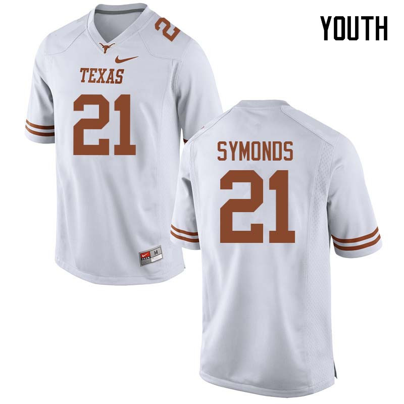 Youth #21 Turner Symonds Texas Longhorns College Football Jerseys Sale-White